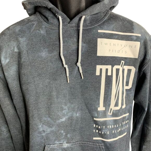 Twenty One Pilots Hoodie Sweatshirt S Blue Fleece Pullover Kangaroo Pocket Band - Picture 2 of 6